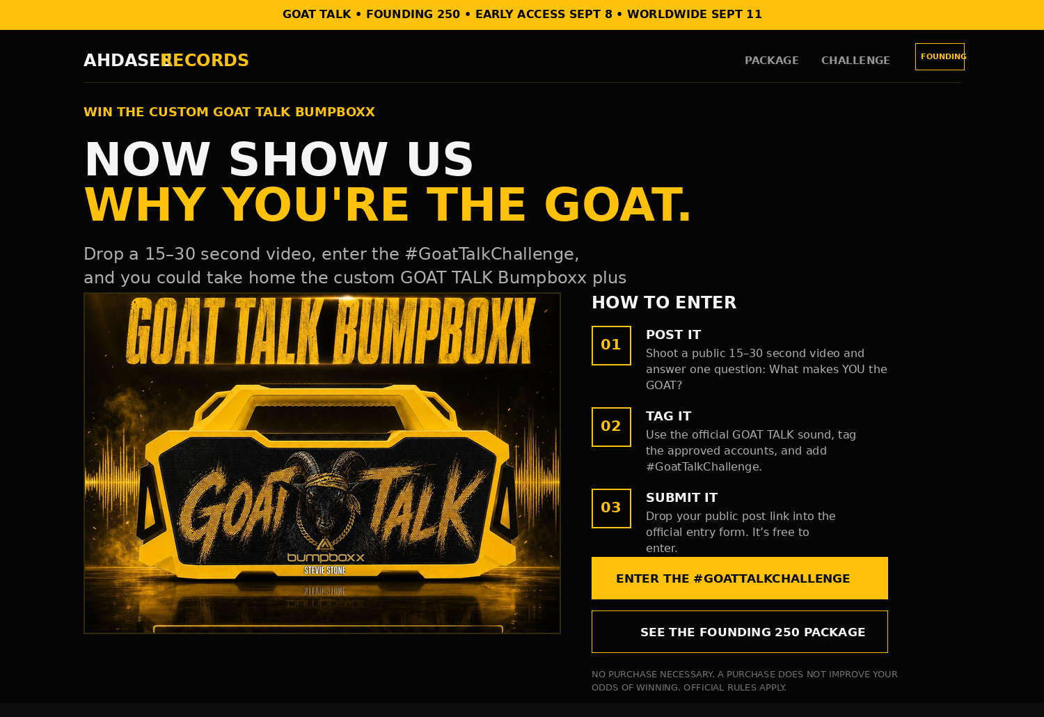 GOAT TALK Bumpboxx challenge